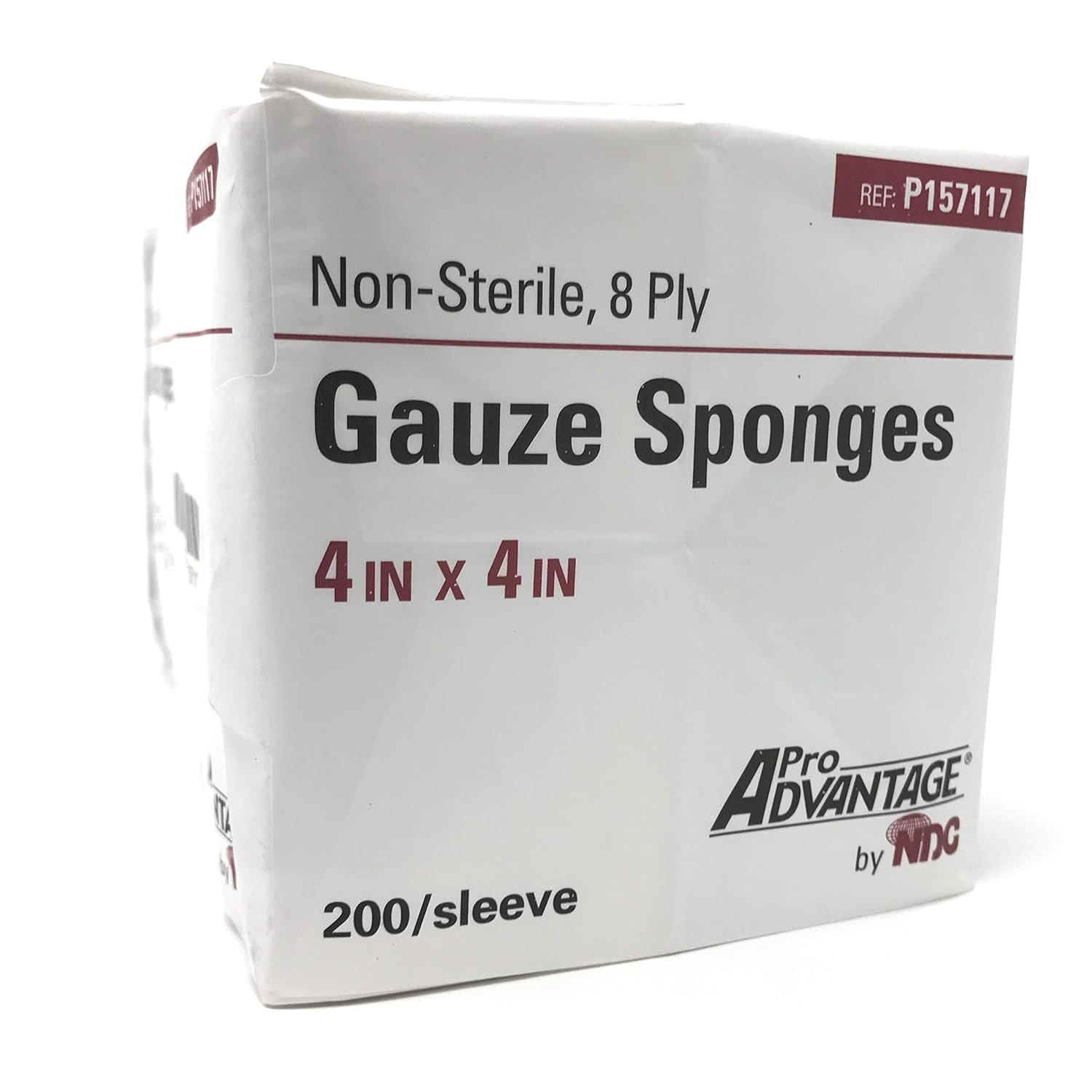 Sponge Gauze Woven Cotton 8-Ply 4 X 4 Inch Square NonSterile ProAdvantage (200/PK 20PK/CS) by Pro Advantage  ID P157117